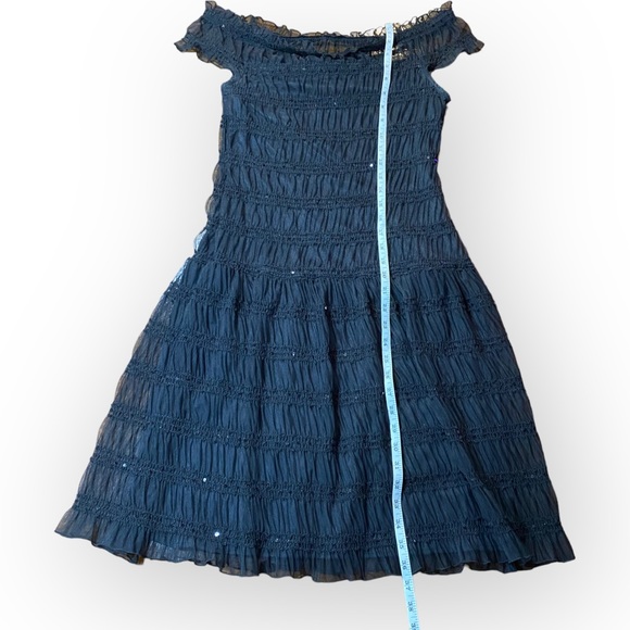 Nine West Sparkle Sequin Stretchy Black Party Dress Size 10 - Picture 9 of 10